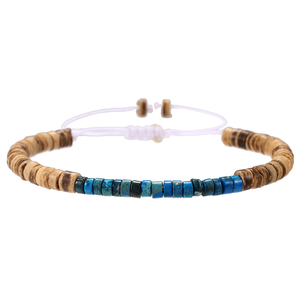 Wholesale simple turquoise wooden bead bracelet
